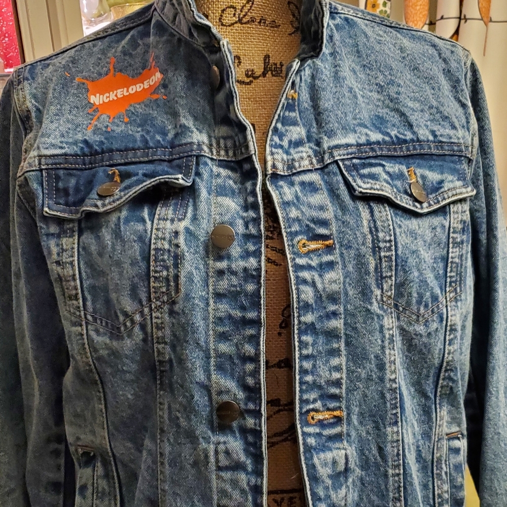 Nickelodeon Rugrats Hey Arnold Cat Dog Members Only Denim Jean Jacket